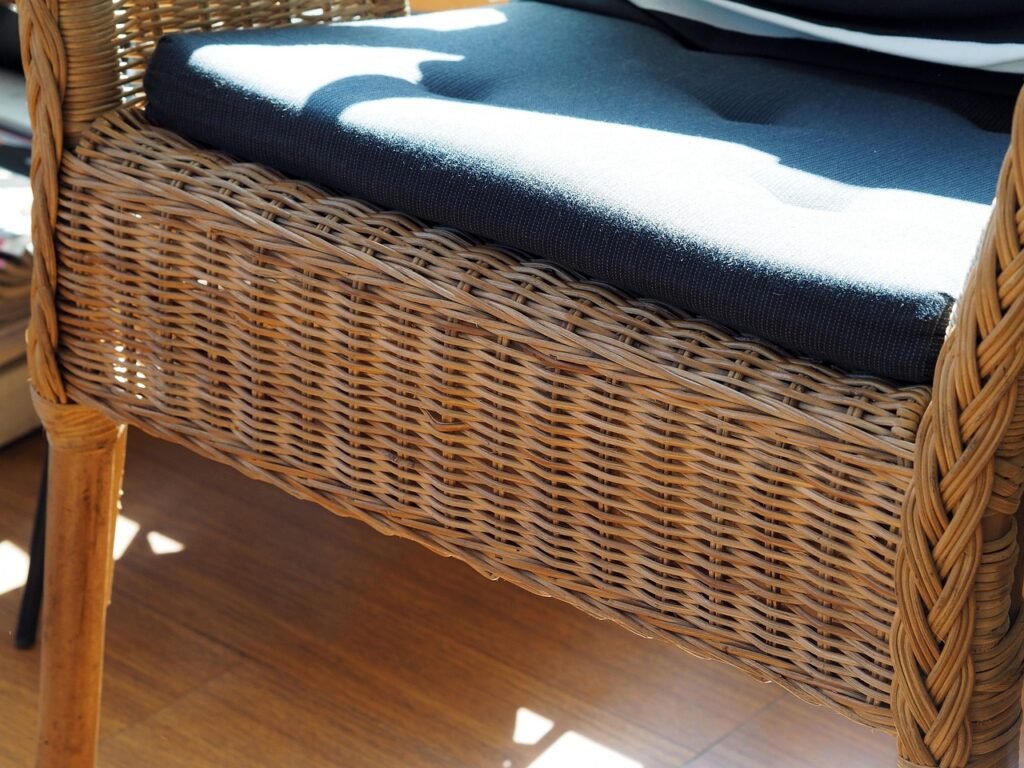 chair, rattan, seat, seat cushion, weave, basketry, invention, handicraft, furniture, decorate, inside the building, inside, rattan, rattan, rattan, rattan, rattan
