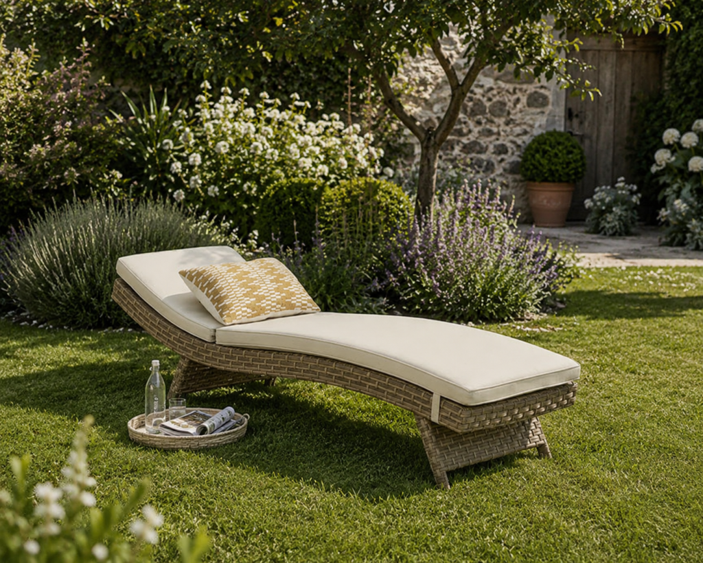 modern chaise sun lounge garden Sunny garden retreat with modern chaise sun lounge